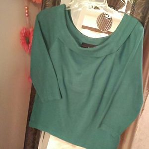 bluish green knit top